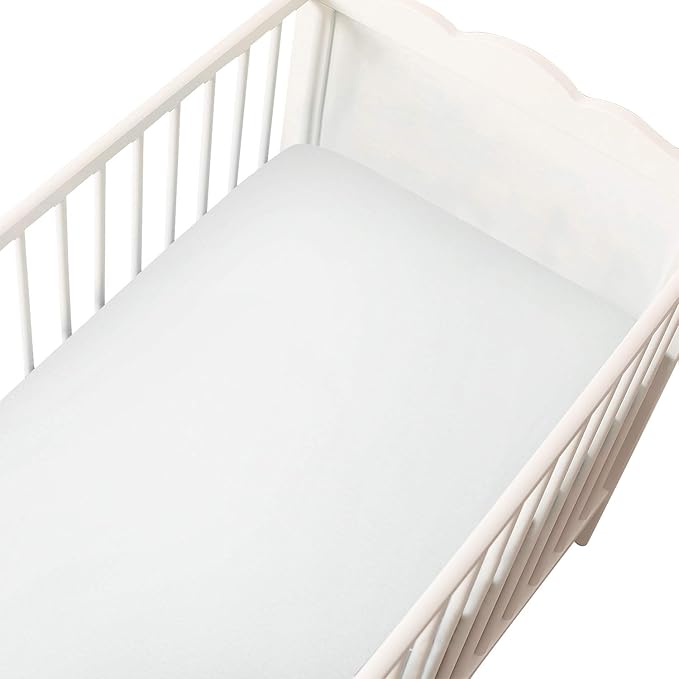 White Crib Sheets Cotton for Boys or Girl, 100% Cotton Flannel Crib Sheet, Heavenly Soft Fitted Crib Sheet for Standard Crib (28" X 52") and Toddler Mattresses Warm, White