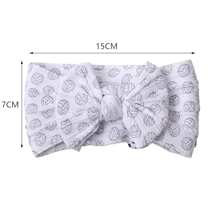 Baby Baseball Headband with Bow Headwear Sport Soccer Headband Bowknot Wide Hair Band Football Hair Bow for Toddler Infant TSFD55 (Volleyball Pattern)