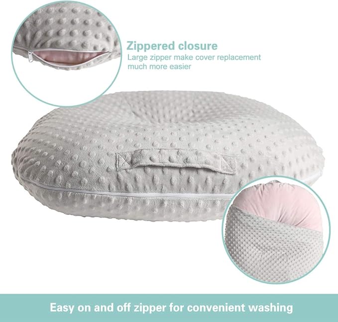 OWLOWLA Newborn Lounger Cover,Minky Removable Slipcover Fits Newborn Lounger for Baby Boy Girl(Silver Gray)