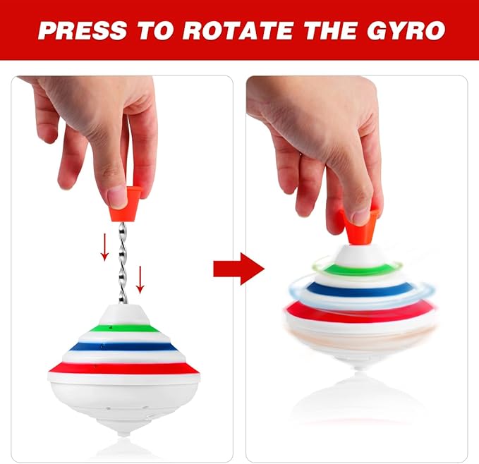 STOBOK Spinning Top Toy with LED and Music Peg-top Hand Spinner Gyro Toy Gift for Kids