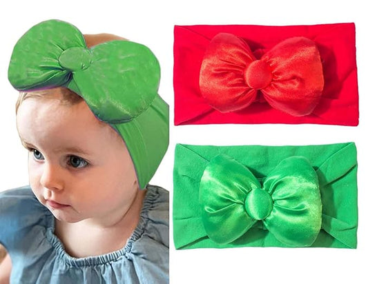 Red Bow Headband for Baby Girls Valentines Hair Band Hair Accessories for Toddler Christmas Headbands TSFD23 (Red Green, One Size)