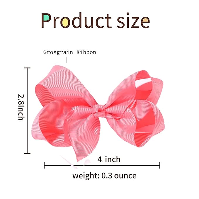 Hair Bows for Girls 10PCS Girls Toddler bows Clips Black Grosgrain Ribbon Alligator Clips Kids Hair Accessories