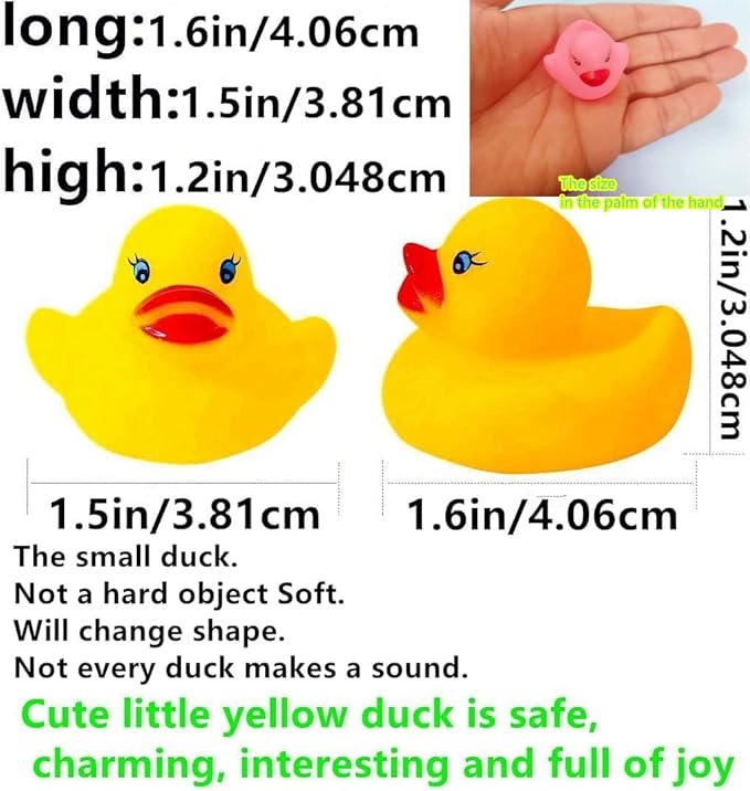 Mini Rubber Duck Set 10-Pieces Float & Squeak Mini Rubber Duck Baby Bath Ducky Sound ShowerToys for Kids Celebrate The Joy of The Children(1.6"x 1.5" x 1.2")