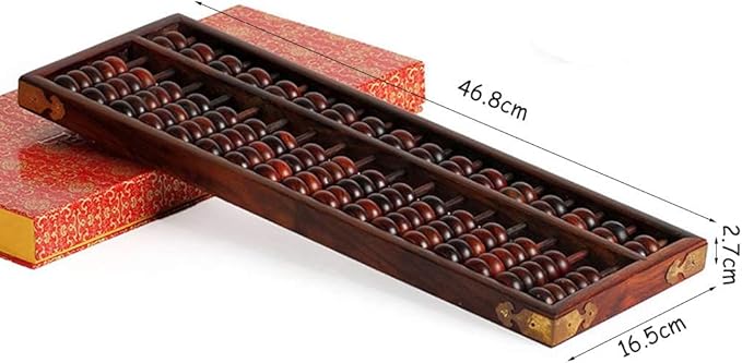 Counting Abacus Redwood Abacus Art Collection Abacus Accounting and Students Mental Abacus Desktop Decoration (Color : Brown, Size : 46.8 * 16.5 * 2.7cm)