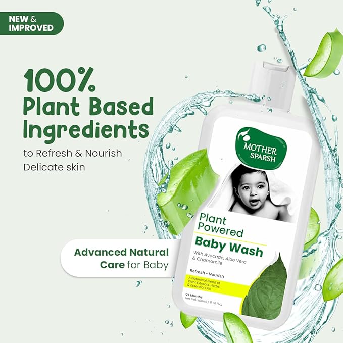Mother Sparsh Plant Powered Natural Baby Wash, 200 ml