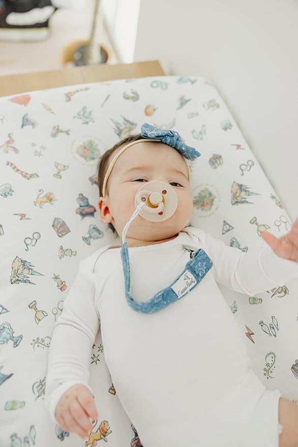 Copper Pearl Pacifier Clip 3-Pack: Premium Knit Binky Clips for Baby Girls and Boys - Stylish Stainless Steel Pacifier Holder Clip - Baby Pacifier Clips for No More Floor Drops - Wizarding World™