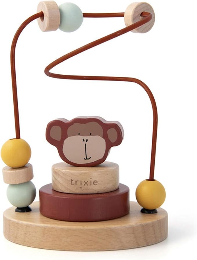 Trixie Wooden Motor Skills Bow Bead Game Animal Motif Monkey Mr. Monkey