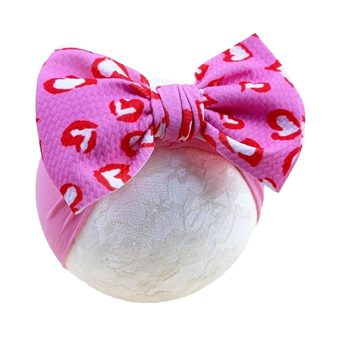 Baby Nylon Headbands Valentine's Day Baby Bows Stretchy Red Headbands for Newborns Infant Cute Hair Accessories (Y14, FZ)