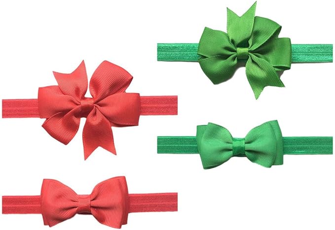 2pc/Set Baby Girls Grosgrain Ribbon Hairband Set Ribbon Bows Hair Tie Headband JB10