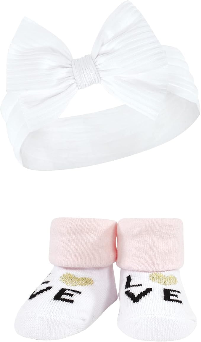 Hudson Baby Girl's Headband and Socks Giftset