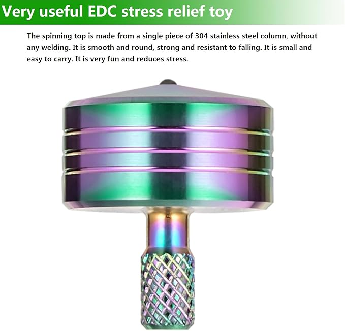 Stainless Steel Spinning Top, Precision Mini Desktop Gyroscope, Kill Time Reduce Stress ADHD Toys, Perfect Balance Gyro (3PCS Black+Silver+Iridescent Style 4)