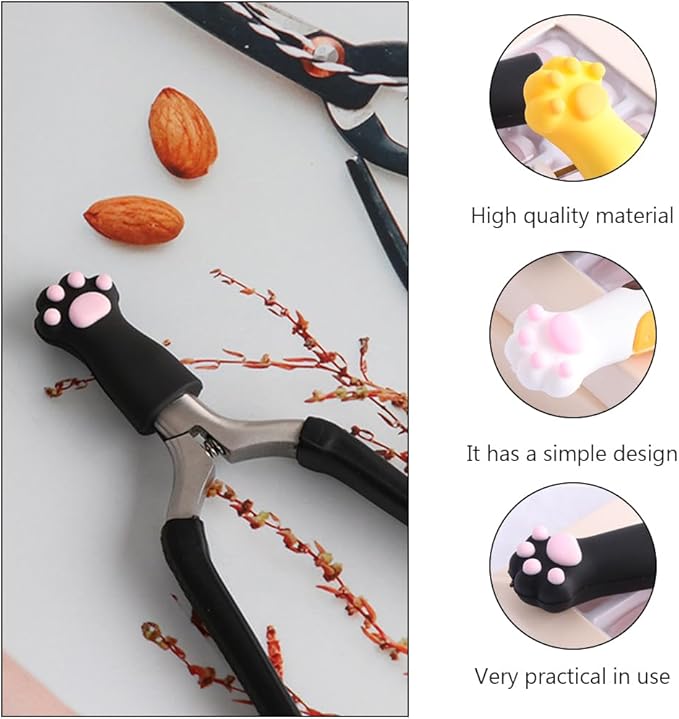 VOSAREA 9pcs Cat Paw Protector Scissors Safety Scissors Tip Cap Cuticle Manicure Tools Cover Animal Nippers Cover Metal Shears Nipper Sleeve Child PVC Soft Glue Cartoon Pointed Hat