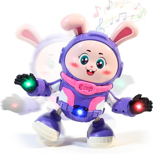 Baby Musical Easter Bunny Toy Dancing Crawling Toys, Light Up Infant Toys Birthday Easter Gifts with Dynamic Music & Cool Lights| Legs Move Sideways| Body Twist