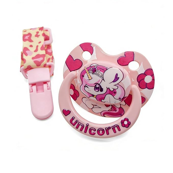 Adult Pacifier for Anxiety: Cute Paci Large Shield for Sleep - Handle Binky with Pacifier Holder Clips