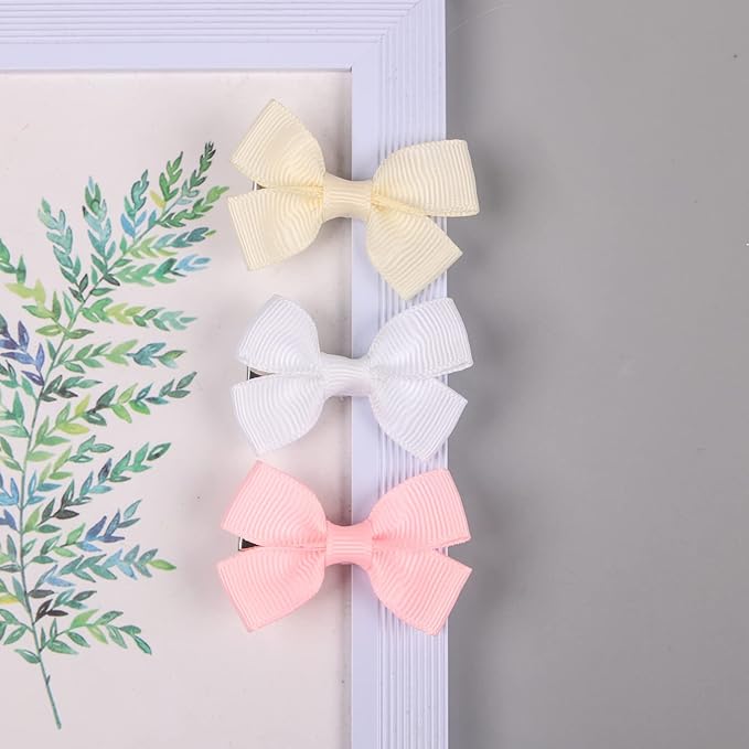 70Piece 2inch Hair Bows for Baby Girls,35colors in Pairs Grosgrain Boutique Solid Ribbon Mini Bows Alligator Clips for Newborn Girls Infants Toddlers
