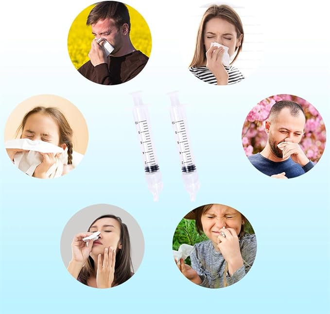 Nasal Irrigator Baby Nose Cleaner 2PCS Professional Infant Nasal Irrigation Portable Nasal Hygiene with Reusable Silicone Nasal Suction Tip for Rinsing
