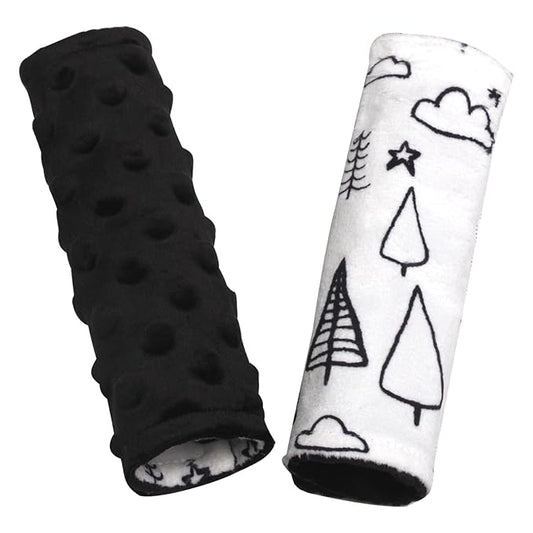 Car Seat Strap Covers for Babies Soft Car Seat Belt Covers, Mink Car Seat Straps Shoulder Pads for Boys and Girls, Black