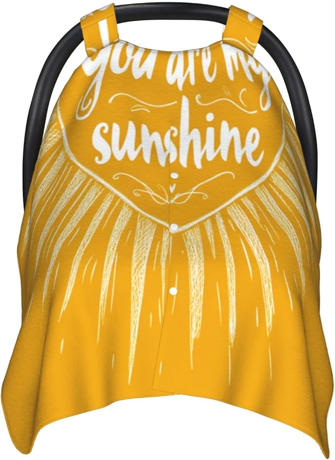 Heart-Shaped Sun You are My Sunshine Car Seat Covers for Babies, Infant Car Seat Canopy, Mom Nursing Breastfeeding Covers, Warm Carseat Canopy for Newborn