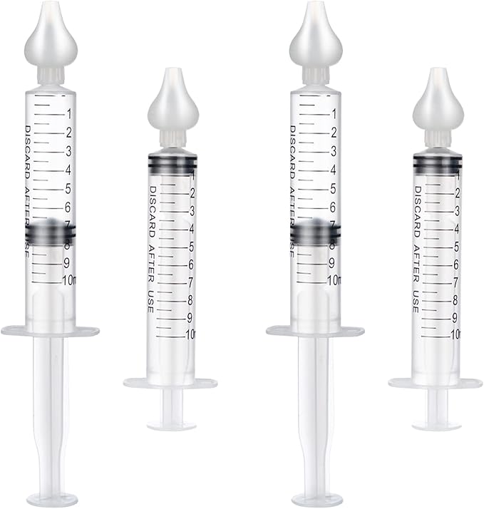 Nose Irrigator for Kids, 4 Box (Pack of 8) Syringe Nasal Cleaner for Child's Sinus Congestion Relief, Anti-Backflow Nasal Washing Device for Babies & Toddlers