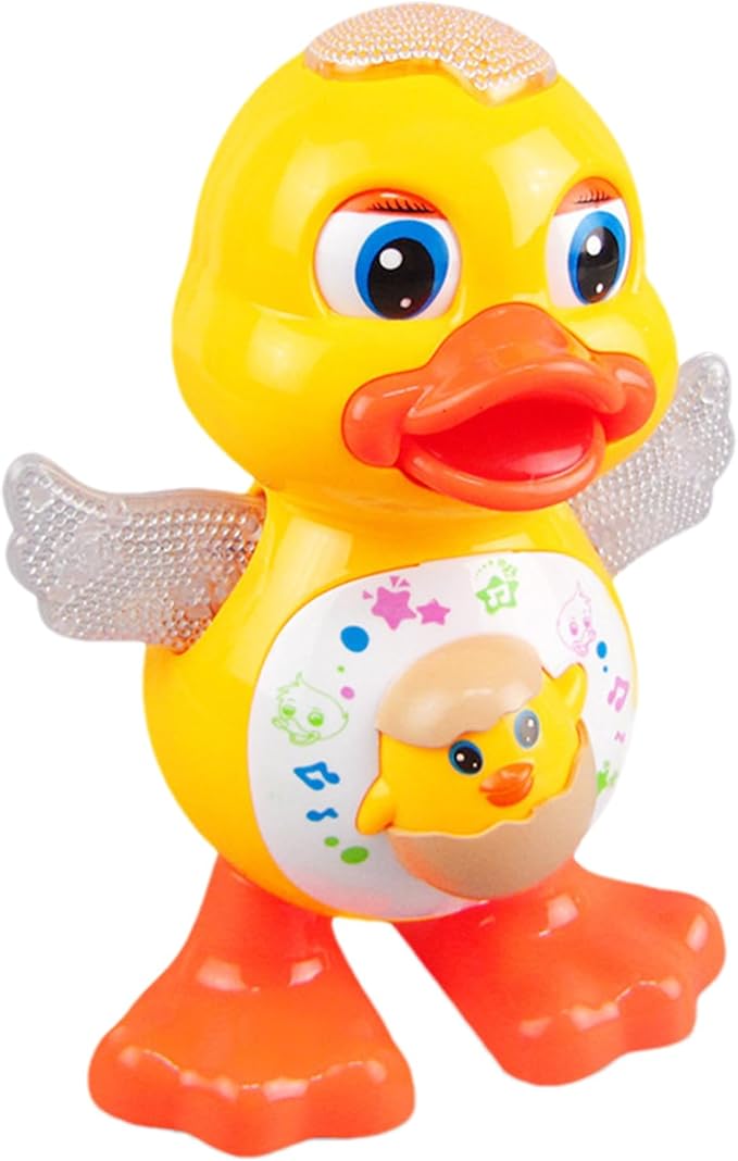 Duck Toy for - Musical Duck Toy,Battery-Operated Cartoon Animal with LED Light - for Early Crawling Practice Stroller Floor Exploration Playtime Home Car Seat