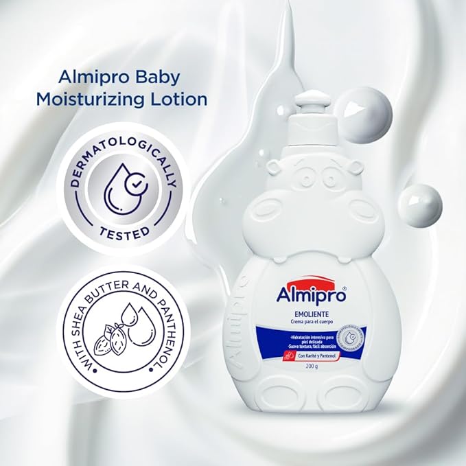 almipro Emollient Baby Daily Moisture Lotion with Panthenol and Shea Butter for Soft and Smooth Skin, 400 g - 14 Oz