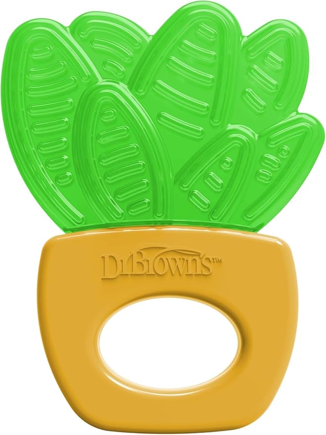 Dr. Brown's AquaCool Water-Filled Teether, Cooling Baby Teether Toy for Sore Gums, Green Cactus, BPA-Free, 3m+, 2-Pack