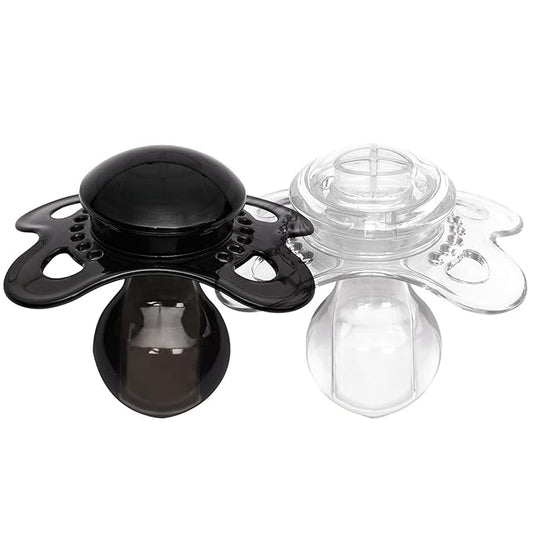 LittleForBig Bigshield Generation-3 Big Sized Pacifier Candy Gloss 2 Paci Pack - Black and Crystal