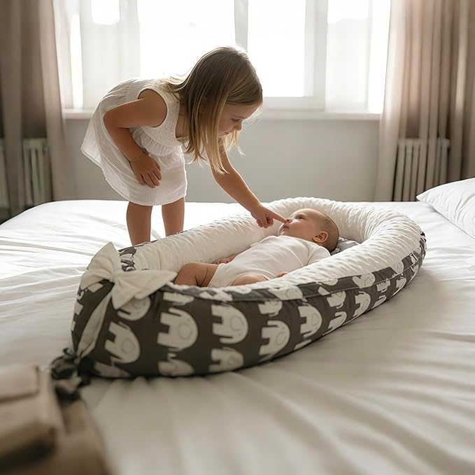 Baby Support Cushion | Organic Cotton Infant Support Cushion| Reversible, Adjustable & Portable Floor Cushion | Soft, Breathable, Washable Cover