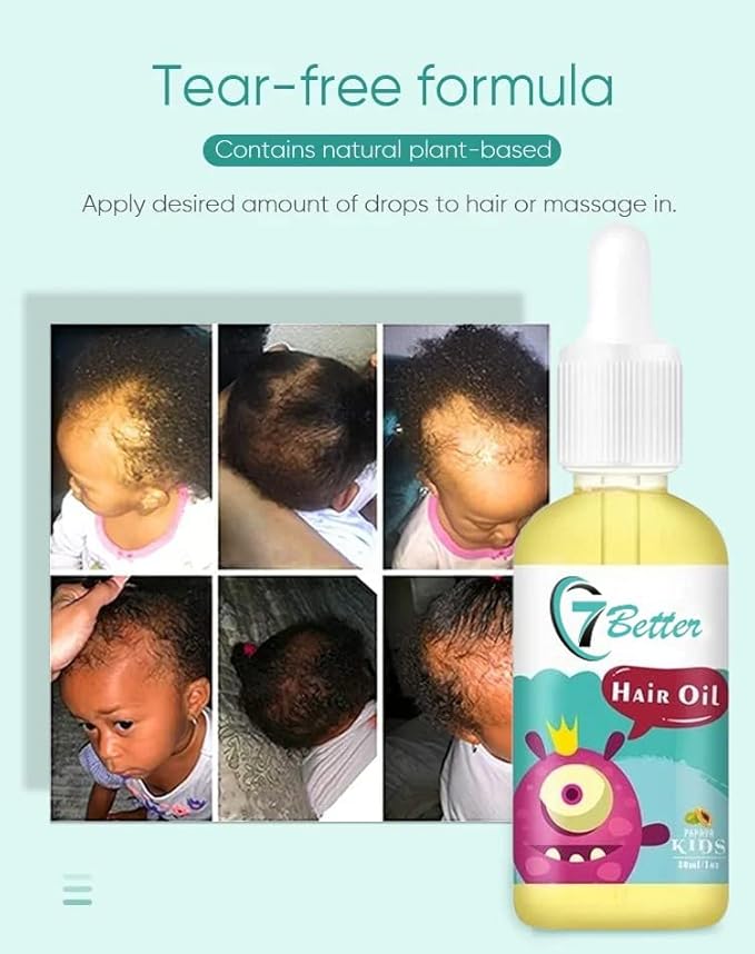 Natural Baby Kids Hair Care Products - Extra Strength Growing & Nourishing Serum with Black Seed Oil for Powerful, Thick, and Full Hair Growth
