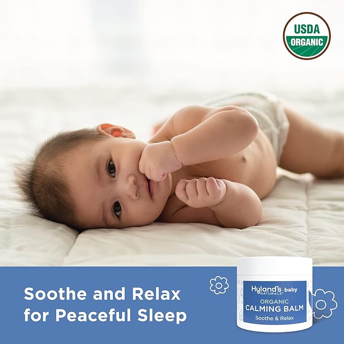 Hyland's Baby Organic Calming Balm, Soothe and Relax, With Organic Lavender, Eucalyptus, and Bergamot Fruit Oil, Safe and Gentle, Dermatologist Tested, 1.76 oz.
