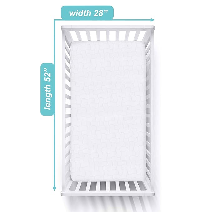 American Baby Company 2 Pack Waterproof Fitted Crib Mattress Protector 52" x 28" - Quilted, Noiseless, Soft & Breathable Crib & Toddler Mattress Pad Cover