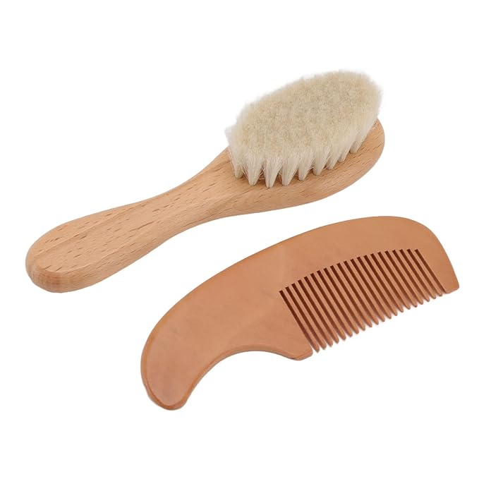 Baby Brush, Baby Brush And Comb Set Baby Brush And Comb Set Multifunction Baby Brush And Comb Set Newborn Composite Wood And Wool Baby Men Hair Baby Bath