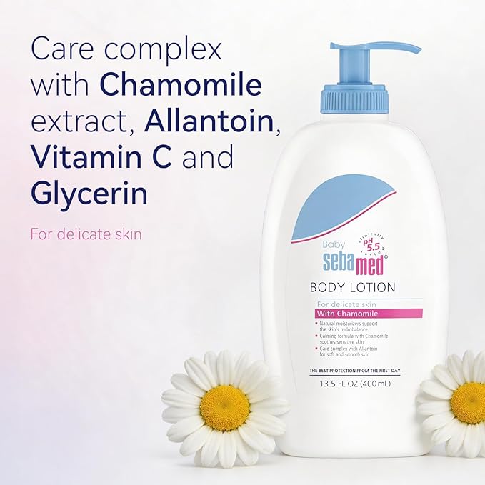 SEBAMED Baby Lotion pH 5.5 Ultra Mild Hydration Dermatologist Recommended Non-Greasy Moisturizer for Delicate Skin 13.5 Fluid Ounces (400 Milliliters)