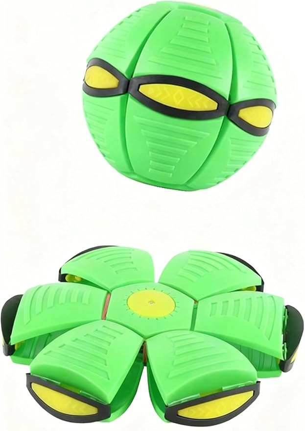 Magic Deformation Ball, Kids Bouncy Ball, Interactive Flying Saucer Pop-Up Toy, Parent-Child Interactive Red Bounce Ball, Collapsible Delay Frisbee Disc Toy with 6 Lights