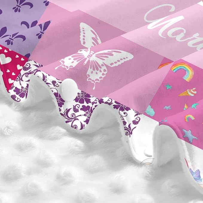 Personalized Baby Car Seat Canopy for Babies with Name, Custom Car Seat Covers for Girl, Infant Opening Minky Nursing Breastfeeding Stroller Cover Carseat Canopies for Newborn (Elephant and Butterfly)