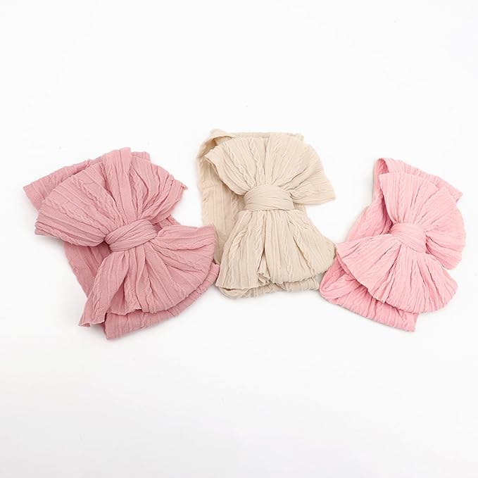 AQOKKA Baby Bows Headbands Nylon Baby Girl Headbands Soft Handmade Hairbands Toddler Hair Accessories for Girls Baby Newborn Infant Kids