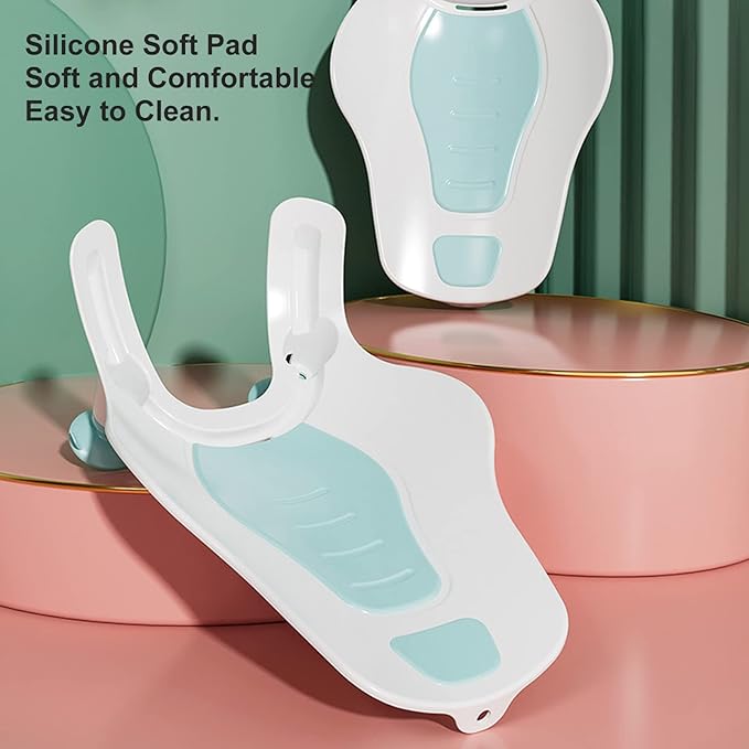 SUNGOOYUE Clean Rinse Baby Bather, Folding Multifunction Portable Plastic Infant Lying Washing Bather for Boy Girl (Green)