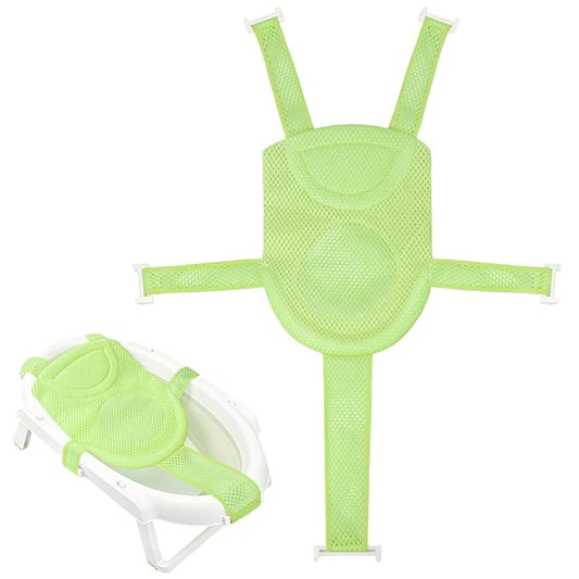 Colorlife Baby Bath Seat Support Net Infant Bathing Seat Support Mat, Adjustable Comfortable Non-Slip Five-Pointed Baby Shower Net Bathtub Sit Up Mesh for Newborn 0-12 Months-Grass Green(No Bathtub)