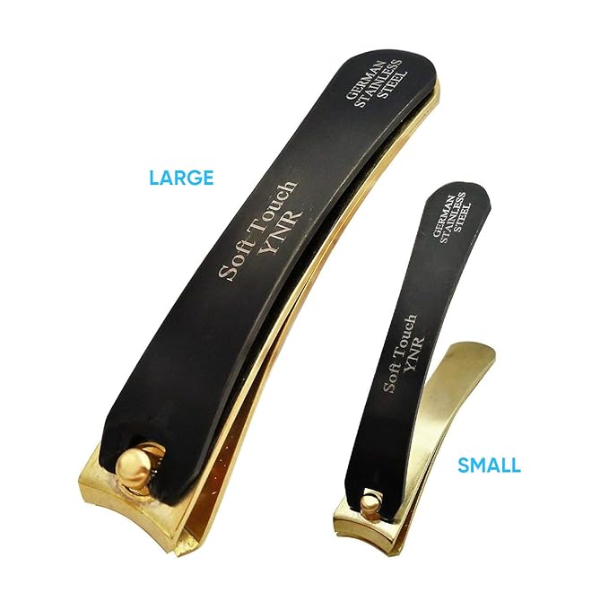 YNR Baby Nail Clippers Set – Safe & Ergonomic Stainless Steel Clippers for Newborns & Infants | Gentle Baby Manicure Grooming Tool | (Black & Gold)