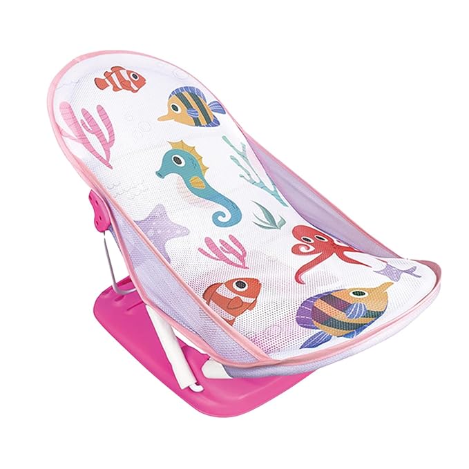 Generic Foldable Toddler Bather - Bathtub Foldable Toddler Bath Bather Seat | Foldable Baby Bather with Bath Stand | Toddler Folding Shower Rack for Bathtub Counter Sink Bathroom