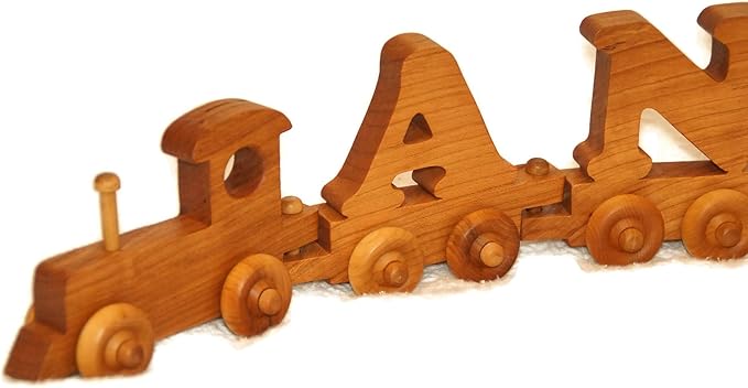 Personalized Wooden Letter Train Toy – Custom Name Train for Kids, Handmade Keepsake Gift for Birthdays, Easter Baskets, and Playrooms