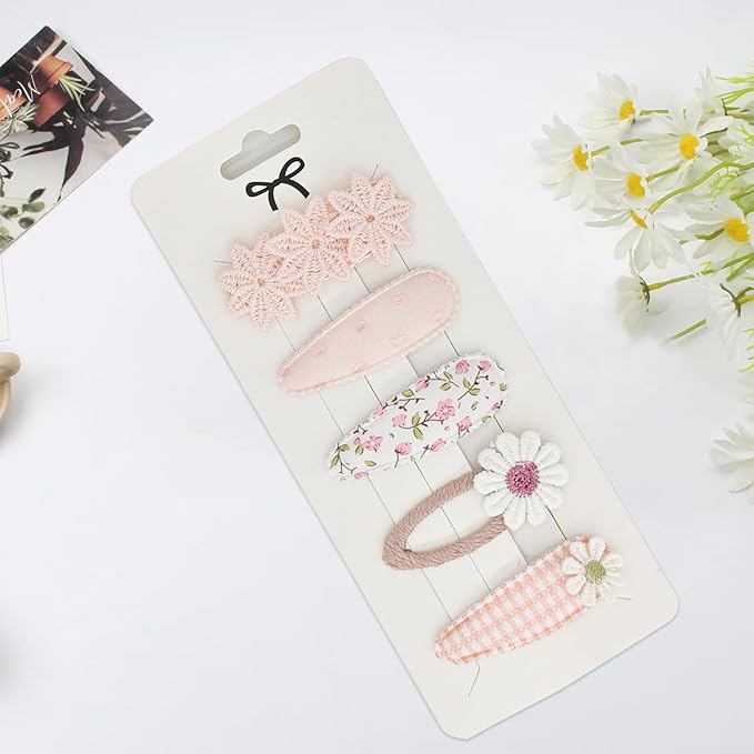 5 Pcs Baby Hair Clips, Snap Toddler Hair Clips for Girls - Gentle Snap Clip Hair Accessories for Infants & Toddlers