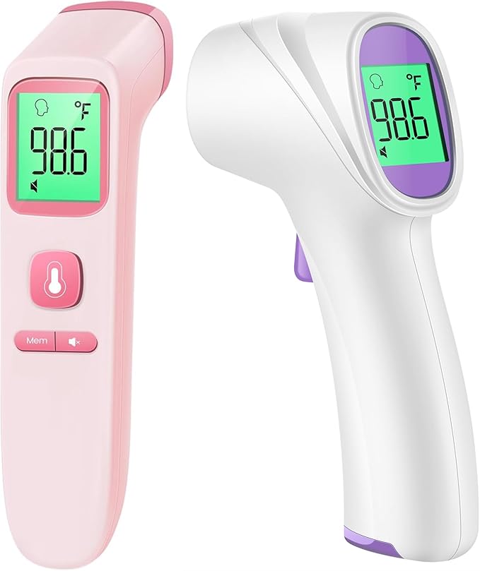 No-Touch Thermometer for Adults and Kids - 202 Pink & 2000 Purple