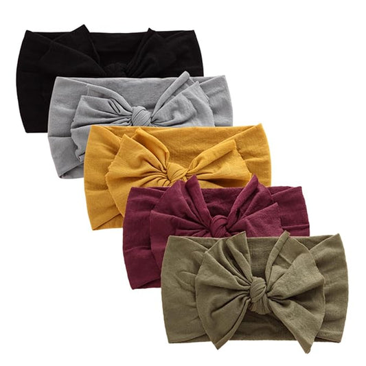 DRESHOW BQUBO Baby Nylon Headbands Hairbands Hair Bow for Girls Newborn Infant Toddlers Hair Accessories