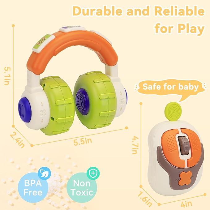 Musical Toys for Babies 0-6 Months - 1 2 Year Old Toddlers Boy Girl Gifts with Light & Music Toys for 1 + Year Old, 1st Learning Educational Motor Skills Sensory Toy