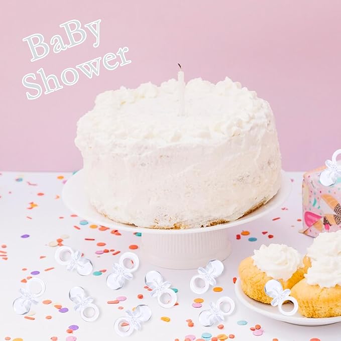 200 Pieces 0.86 Inch Baby Pacifier Baby Shower Plastic Pacifier for Baby Shower Pacifier, Baby Shower Gender Show Party Decoration DIY Birthday Party Gift (Clear)