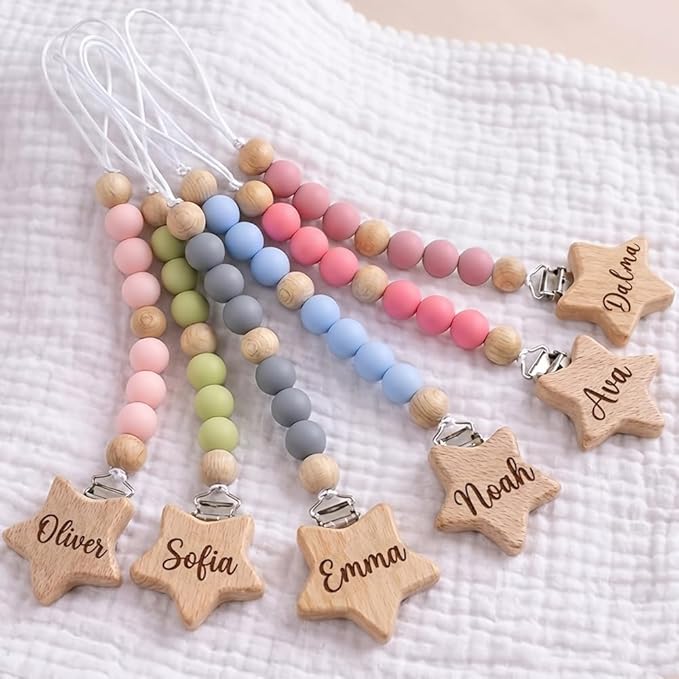 Personalized Pacifier Clips,Personalized Stroller Clip with Name Pacifier Clip