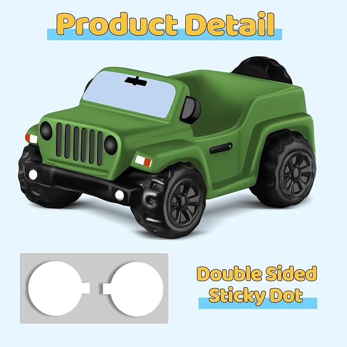 3.5 Inch Dark Green Car Toy Match Most 2 in Rubber Ducks, Ducks for Jeeps, Vehicle Toys for Car Dashboard Decorations Accessory Rubber Duck Collection, Easter Basket Stuffers for Kids Party Favors