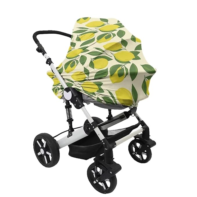 Lemon Car Seat Covers Baby,Nursing Covers Shopping Cart & Infinity Scarf Breathable Multi-Use Nursing Cover Up for Breastfeeding Carseat Canopy & Stroller Cover
