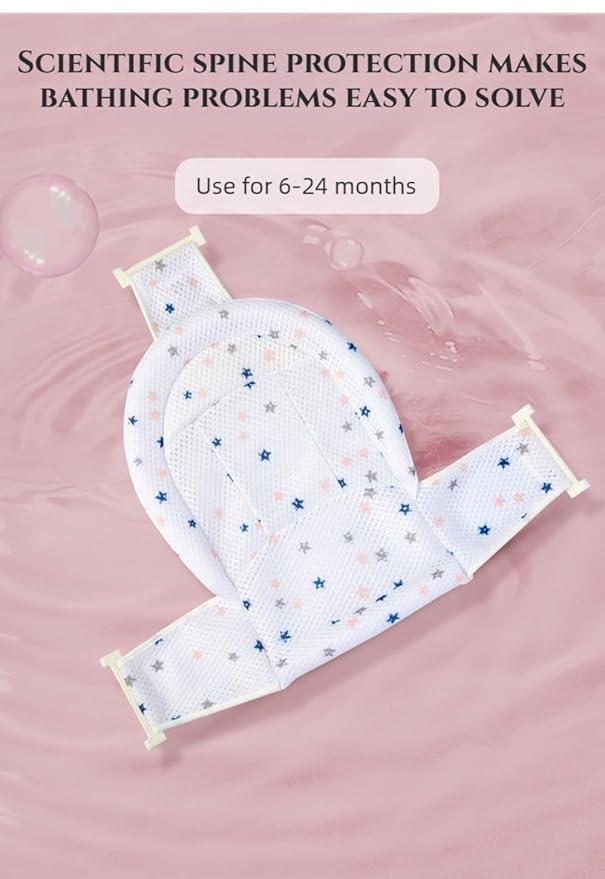 Baby Bath Mat Newborn Adjustable Bath Net Foldable Bath Protector